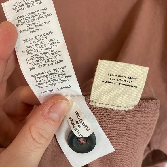 Madewell | EUC small light pink/peach button-sleeve turtleneck top - Picture 9 of 10